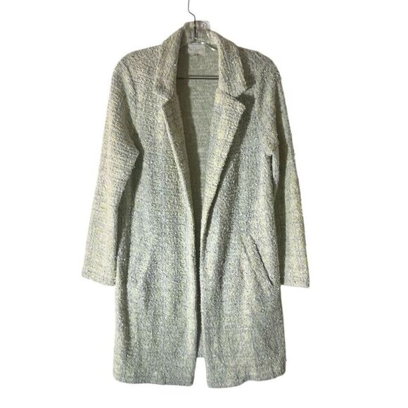 Melloday Yellow Tweed Open Front Metallic Accent Unlined Girly Cottage Core Prep - Picture 1 of 8